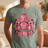 Courage In Pink Faux Patchwork Tee thumbnail 17