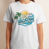 On Vacation Shirt, Summer Travel Tee, Beach Trip Outfit, Holiday Mode T-Shirt, Palm Tree Ocean Plane Graphic, Cruise Ready Top, Travel Lover thumbnail 5