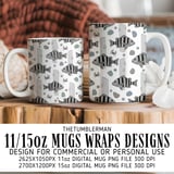 Digital Fish Pattern, Striped Bass Design, Crab Illustration, Wood Seamless, Aquatic Digital Bundle, Commercial Use Pattern, Download thumbnail 4