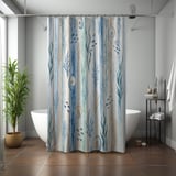 Coastal Serenity Watercolor Shower Curtain thumbnail 7