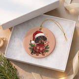 Dachshund Christmas Ornament, Cute Doxie Holiday Tree Decor, Wiener Dog Santa Hat Ornament, Dog Lover Gift, Pet Keepsake Stocking Stuffer thumbnail 8