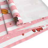 Autumn Leaves Table Runner, Fall Decor Pillow Cases, Pink Distressed Stripe & Pinecone Acorn Whimsical Cozy Home Decor Gift thumbnail 15