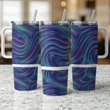 Motion Illusion Swirl 40oz Tumbler Wrap Sublimation, Seamless Distressed Tapered Digital Design, Vibrant PNG, Instant Download, Free Car thumbnail 3