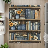 Bookshelf Throw Blanket and Pillow:  Cozy Floral Blanket,  Bookish Gift Decorative Pillow thumbnail 11