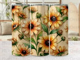Black Eyed Susan Tumbler Wrap PNG, Floral Sublimation Design 20oz Skinny Seamless Digital Download, Botanical Flower Tumbler Design thumbnail 5
