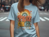 Pray On It Retro T-Shirt, Christian Rainbow Daisy Graphic Tee, Faith Based Scripture Shirt, Religious Gift for Her thumbnail 7