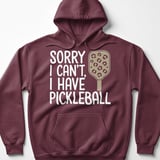 Pickleball Gildan Fleece Hoodie, Sorry I Can't, I Have Pickleball, Leopard Print Paddle Court Pullover thumbnail 3