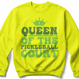 Pickleball Gildan Crewneck Sweatshirt, Queen of the Pickleball Court, Retro Court Warm Up Pullover thumbnail 10