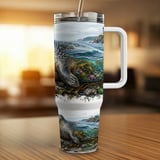 Coastal Seal Tumbler Wrap Digital Design 40oz | Ocean Lighthouse Beach Tumbler PNG Sublimation File | Marine Life Tumbler Art for Sea Lovers thumbnail 12