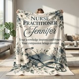 Nurse Practitioner Floral Blanket thumbnail 4