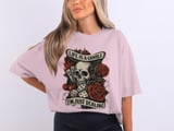 Life Is A Gamble T-Shirt, Tattoo Style Skull Roses T Shirt, Poker Cards Dice Tee, T Shirts for National Tattoo Day, Casino Luck Gambling thumbnail 1