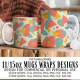 Digital Pattern Bundle, Abstract Shapes, Retro Design, 1950s Style, Printable Art, Commercial Use, Seamless Pattern, Digital Paper Pack thumbnail 4