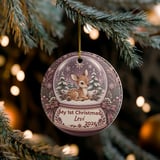 Baby First Christmas Ornament, Custom Woodland Deer Snowglobe Keepsake, Personalized Baby 1st Xmas Gift, Newborn Holiday Tree Ornament thumbnail 8