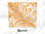 20 oz Skinny Tumbler Wrap, Golden Floral Design, Straight and Tapered, Marble Texture, Tumbler Digital Download, Sublimation png thumbnail 4