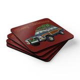 Grand Wagoneer Christmas Tree Corkwood Coaster Set, The Waggy Car Art, Christmas Decor, Car Lover Gift, SUV Coasters, Holiday Coasters thumbnail 2