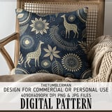 Safari Folk Indigo Digital Design Size Bundle Png thumbnail 5