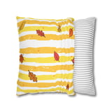 Fall Leaf Yellow Stripe Throw Pillow Case & Table Runner, Autumn Home Decor, Seasonal Accent Pillows thumbnail 10