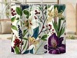 Botanical Tumbler Wrap PNG, Seamless Floral Sublimation Design, 20oz Skinny Tapered Digital Download thumbnail 5