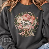 Grow Something Beautiful PNG, Floral Garden Bouquet Clipart, Cottagecore Peony Sublimation Design, Plant Mom Mother's Day Flower PNG thumbnail 8