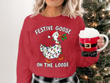Festive Goose On The Loose Sweatshirt thumbnail 5