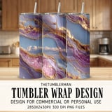 Agate Sky 20oz Skinny Tumbler Wrap Sublimation Design, Geode Tumbler, Purple Gold Tumbler png, Straight and Tapered Wrap, Digital thumbnail 1