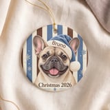 French Bulldog Christmas Ornament 2026, Cute Frenchie Santa Hat Tree Decor, Dog Lover Holiday Keepsake, Pet Mom Stocking Stuffer Gift thumbnail 5