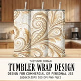 20 oz Skinny Tumbler Wrap, Gold Floral Sublimation Design, Straight and Tapered Wrap, Marble Texture, Tumbler Digital Download, Elegant thumbnail 1