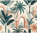Tropical Palm Tree Digital Pattern, Digital Bundle, Boho Leaves Seamless, Vintage Wall Art Printable, Exotic Jungle Plant Clipart, Digital thumbnail 8