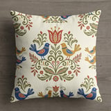 Vibrant Folk Bird & Floral Pillow Case thumbnail 9
