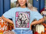 Queen of Hearts Shirt, Pink Western Graphic Tee, Retro Country Glam Comfort Colors T-Shirt thumbnail 2
