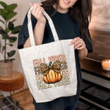 Fall Vibes Pumpkin Bow Tote Bag thumbnail 9