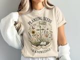 Planting Seeds of Faith & Knowledge T-Shirt | Christian Teacher Gift, Spiritual Growth Tee, Inspirational Educator Present, Scripture thumbnail 3