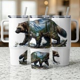 Wolverine Tumbler Wrap 40oz Sublimation Digital Design | Mountain Wildlife Tumbler PNG | Nature Outdoorsy Animal Wrap File for Men thumbnail 9
