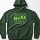Pickleball Gildan Fleece Hoodie, Just One More Game, Retro Green Checkered Court Pullover Sweatshirt thumbnail 5