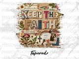 Keep the Faith Tumbler Wrap PNG | Christian Scrapbook Vintage Sublimation Design | Faith Over Fear Digital Seamless 20oz Skinny Tumbler thumbnail 9