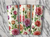 Vintage Rose Tumbler Wrap PNG | Floral Sublimation Design for 20oz Skinny Tumbler | Seamless Digital Download with Free Car Coaster PNGs thumbnail 7