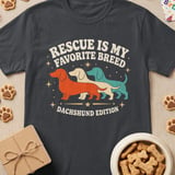 Rescue is My Favorite Breed Dachshund T-Shirt thumbnail 1