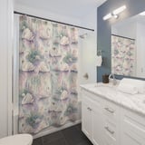 Watercolor Swan & Lavender Shower Curtain thumbnail 3