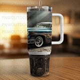 Vintage Car Distressed 40oz Tumbler Sublimation Wrap PNG | Retro Garage Hot Rod Digital Design for Men thumbnail 8