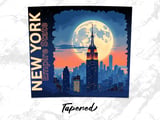 New York Cityscape 20oz Tumbler Wrap, Empire State Building, Full Moon, Seamless Design, Skyline Tumbler, Travel Tumbler, USA Gift thumbnail 7