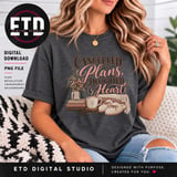 Cancelled Plans Delighted Heart PNG, Cozy Introvert Book Lover Clipart, Hygge Fall Coffee & Books Sublimation Design, Slow Living Gift thumbnail 3