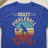 Pickleball Sport-Tek Performance Tee, Crazy Pickleball Lady Silhouette, Moisture-Wicking Court Apparel thumbnail 7