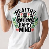Healthy Body Happy Mind Shirt, Mental Health Fitness Sweatshirt, Workout Graphic Tee, Gym Motivational T-Shirt, Wellness Self Care Gift thumbnail 5