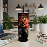 20oz Skinny Tumbler with Straw, Fox Gamer Tumbler, Gaming Cup, Video Game Gift for Boys and Teens thumbnail 7