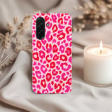 Pink Leopard Tough Phone Case, Hot Pink Cheetah Print Aesthetic Cover, Trendy Y2K Preppy Animal Pattern Gift for Her, Bold Cute Phone Shell thumbnail 3
