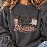 Weekend Plans Make Memories PNG, Coffee Lover Retro Weekend Vibes Clipart, Inspiring Quote Summer Travel Graphic thumbnail 8