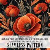 Red Poppy Tumbler Design, Floral Digital Paper, Watercolor Flowers Background, Junk Journal Pages, Printable Tumbler PNG, Scrapbooking Paper thumbnail 1