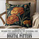 Marigold Tumbler Design, Floral Digital Papers, Flower Backgrounds, Junk Journal Pages, Printable PNG, Digital Scrapbooking Paper thumbnail 5