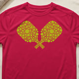 Pickleball Sport-Tek Performance Tee, Crossed Pickleball Paddle Mosaic Graphic, Athletic Court Apparel thumbnail 6