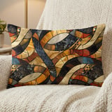 African Mosaic Art Decorative Pillow thumbnail 8